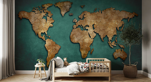 Design D0514 — Papier peint Carte du Monde Enfant — Novomur