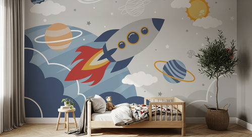 Design D0946 — Papier peint Espace Planètes Enfant — Novomur