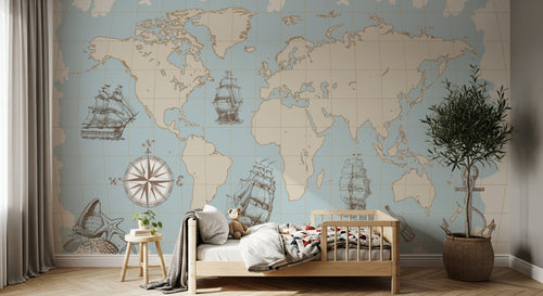 Design E0273 — Papier peint Carte du Monde Enfant — Novomur