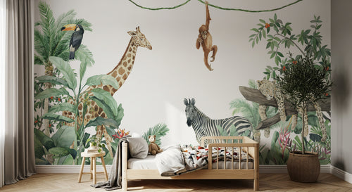 Design F0350 — Papier peint Safari Jungle Animaux - Collection 2 — Novomur