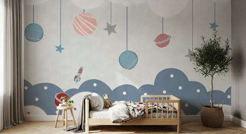 Design F0648 — Papier peint Espace Planètes Enfant — Novomur