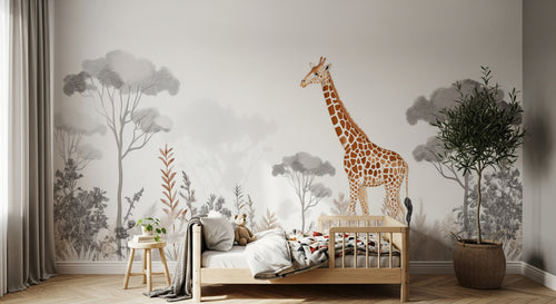 Design F0979 — Papier peint Safari Savane Aquarelle — Novomur