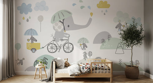 Design SD0288 — Papier peint Safari Bébé Pastel — Novomur
