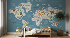 Design SD0326 — Papier peint Carte du Monde Enfant — Novomur
