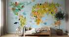 Design SK0077 — Papier peint Carte du Monde Enfant — Novomur