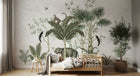 Design SL0444 — Papier peint Jungle sauge singe elephant aquarelle — Novomur