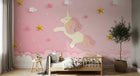 Design SL0453 — Papier peint Licorne papier rose etoiles enfant — Novomur