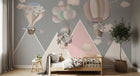 Design SL0519 — Papier peint Lapins elephant montgolfieres montagnes pastel — Novomur