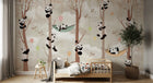 Design SL0581 — Papier peint Pandas grimpants ballons hamacs enfant — Novomur