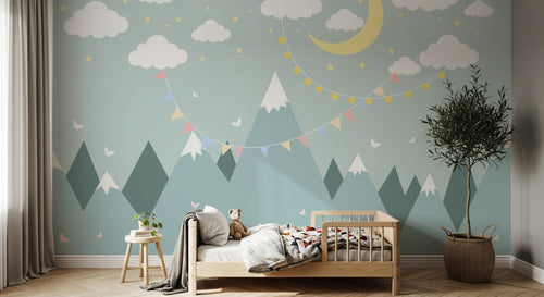 Design SL0740 — Papier peint Paysage Montagne Minimaliste - Collection 2 — Novomur
