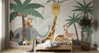 Design SL0843 — Papier peint Animaux jungle cartoon enfant stylise — Novomur