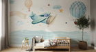 Design SL0876 — Papier peint Avion papier montgolfiere mer aquarelle — Novomur