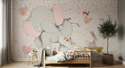 Design ZX0593 — Papier peint Elephants lapin charrette confettis enfant — Novomur
