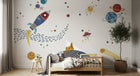 Design ZX0787 — Papier peint Espace fusee planetes OVNI etoiles enfant — Novomur