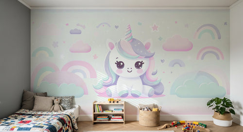 Design A0009 — Papier peint Licorne Enfant — Novomur