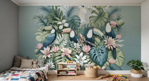 Design A0010 — Papier peint Palmier Tropical Vintage Sépia — Novomur