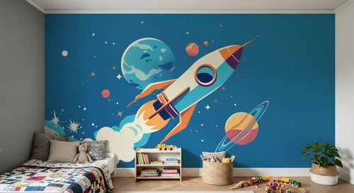 Design A0053 — Papier peint Espace Planètes Enfant — Novomur