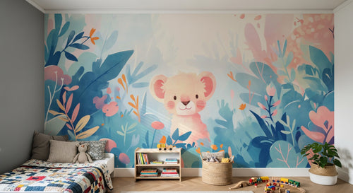 Design A0192 — Papier peint Safari Bébé Pastel — Novomur