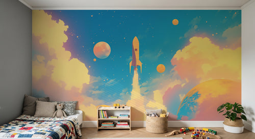 Design A0234 — Papier peint Espace Planètes Enfant — Novomur