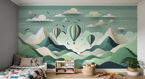 Design A0481 — Papier peint Montgolfières Enfant — Novomur