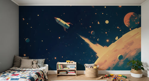 Design A0674 — Papier peint Espace Planètes Enfant — Novomur