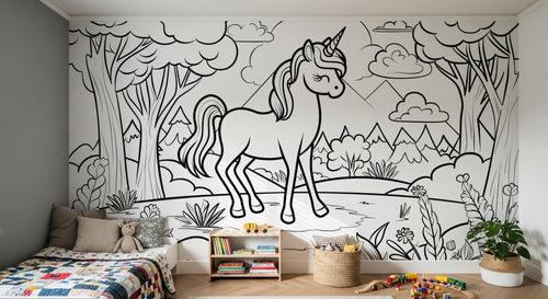 Design A0731 — Papier peint Licorne Enfant — Novomur