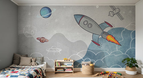 Design C0145 — Papier peint Espace Planètes Enfant — Novomur