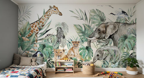 Design C0280 — Papier peint Safari Jungle Animaux - Collection 2 — Novomur
