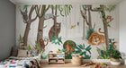 Design C0680 — Papier peint Jungle Enfant Tigre & Singes — Novomur