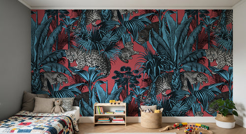 Design D0143 — Papier peint Jungle Enfant Tigre & Singes — motif grand — Novomur