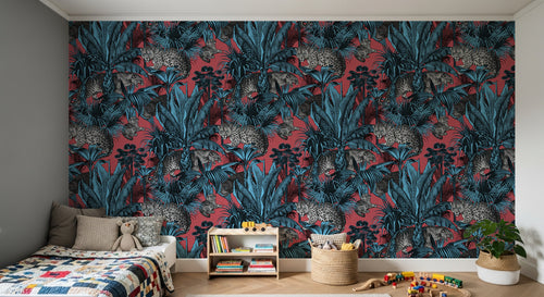 Design D0143 — Papier peint Jungle Enfant Tigre & Singes — motif standard — Novomur