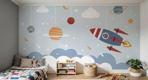 Design D0734 — Papier peint Espace Planètes Enfant — Novomur
