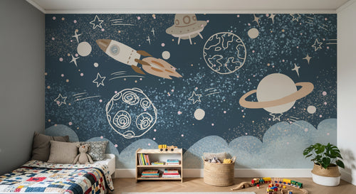 Design D0851 — Papier peint Espace Planètes Enfant — Novomur