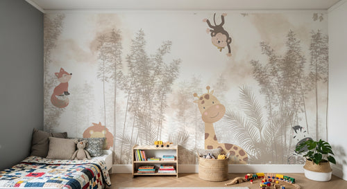 Design F0631 — Papier peint Safari Savane Aquarelle — Novomur