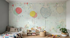 Design FC335 — Papier peint Lapins ballons aquarelle enfant — Novomur