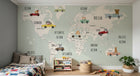 Design SD0718 — Papier peint Carte du Monde Enfant — Novomur