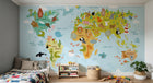 Design SK0077 — Papier peint Carte du Monde Enfant — Novomur