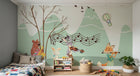 Design SL0205 — Papier peint Animaux musiciens montgolfieres montagne — Novomur