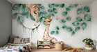 Design SL0275 — Papier peint Girafe maman bebe arbre aquarelle — Novomur