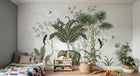 Design SL0444 — Papier peint Jungle sauge singe elephant aquarelle — Novomur