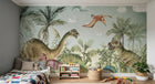 Design SL0485 — Papier peint Dinosaures jungle prehistorique aquarelle — Novomur