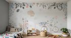 Design SL0679 — Papier peint Lapins velo fleurs aquarelle enfant — Novomur