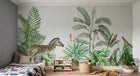 Design SL0777 — Papier peint Zebre jungle palmes succulentes aquarelle — Novomur