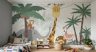 Design SL0843 — Papier peint Animaux jungle cartoon enfant stylise — Novomur