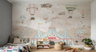 Design ZX0557 — Papier peint Cirque chapiteaux montgolfieres avions enfant — Novomur