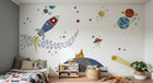 Design ZX0787 — Papier peint Espace fusee planetes OVNI etoiles enfant — Novomur