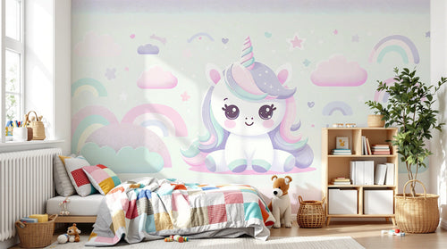 Design A0009 — Papier peint Licorne Enfant — Novomur