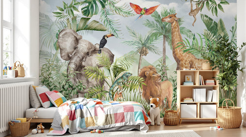 Design A0181 — Papier peint Safari Jungle Animaux - Collection 1 — Novomur