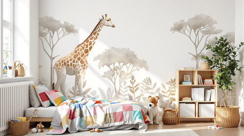 Design A0401 — Papier peint Safari Savane Aquarelle — Novomur