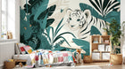 Design A0508 — Papier peint Jungle Enfant Tigre & Singes — Novomur